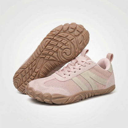 Pink walking trainers with outsole detail