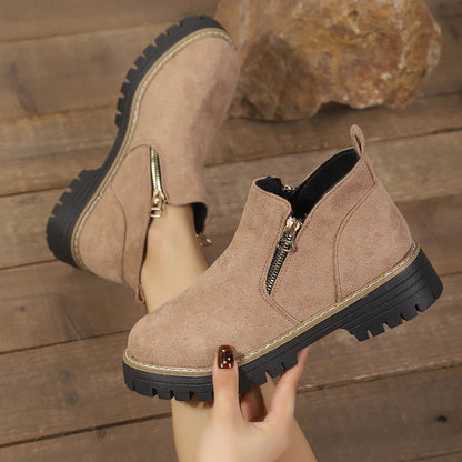Women's arch support ankle boots in Light Brown product view