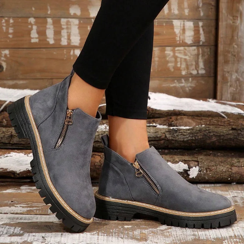 Women's arch support ankle boots in Grey product view