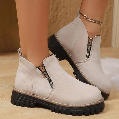 Women's arch support ankle boots in Beige product view