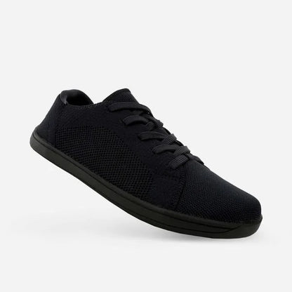 Unisex black barefoot trainers, side profile