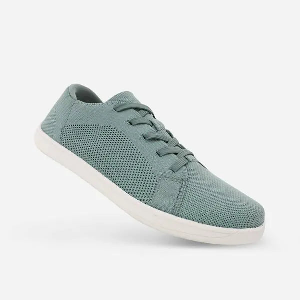 Unisex green barefoot trainers, side profile