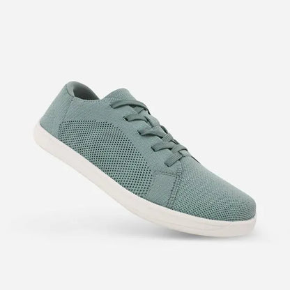 Unisex green barefoot trainers, side profile
