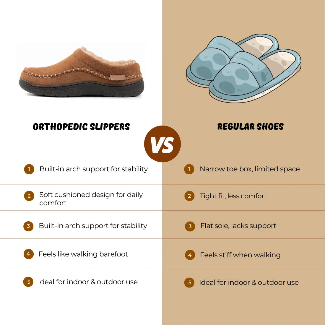 Men's house slippers product information graphic