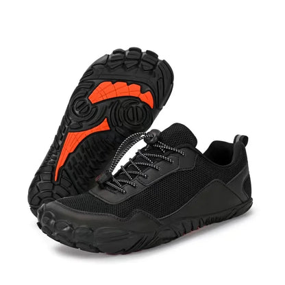 Unisex wide toe box hiking shoes in Black product view