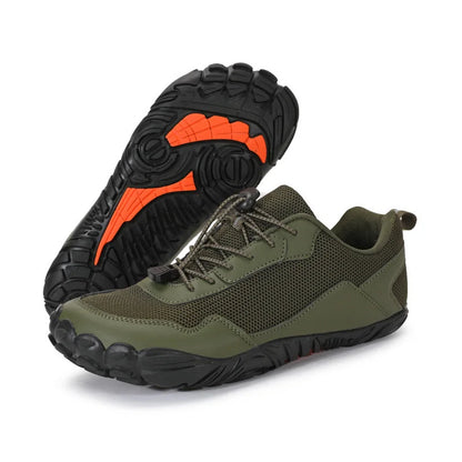 Unisex wide toe box hiking shoes in Dark Green product view
