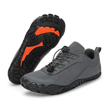 Unisex wide toe box hiking shoes in Grey product view