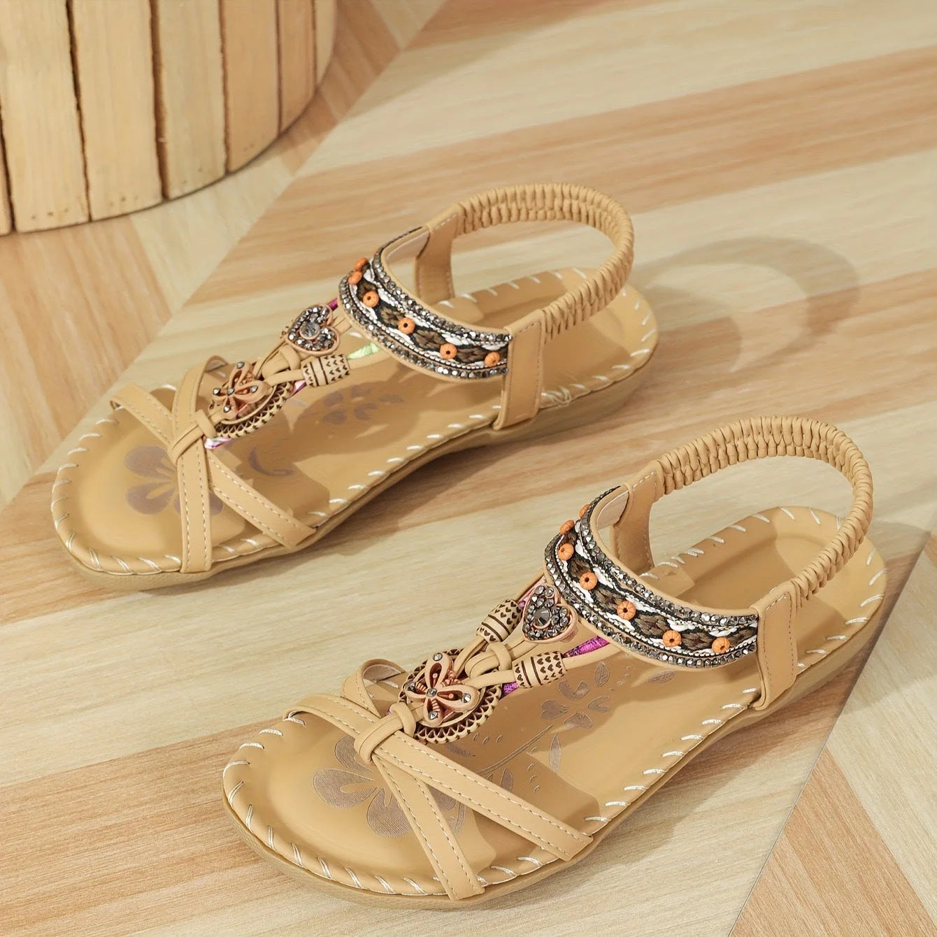 Women's wide fit flat sandals product view