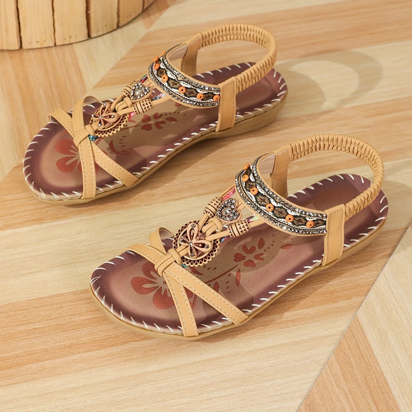 Women's wide fit flat sandals product view