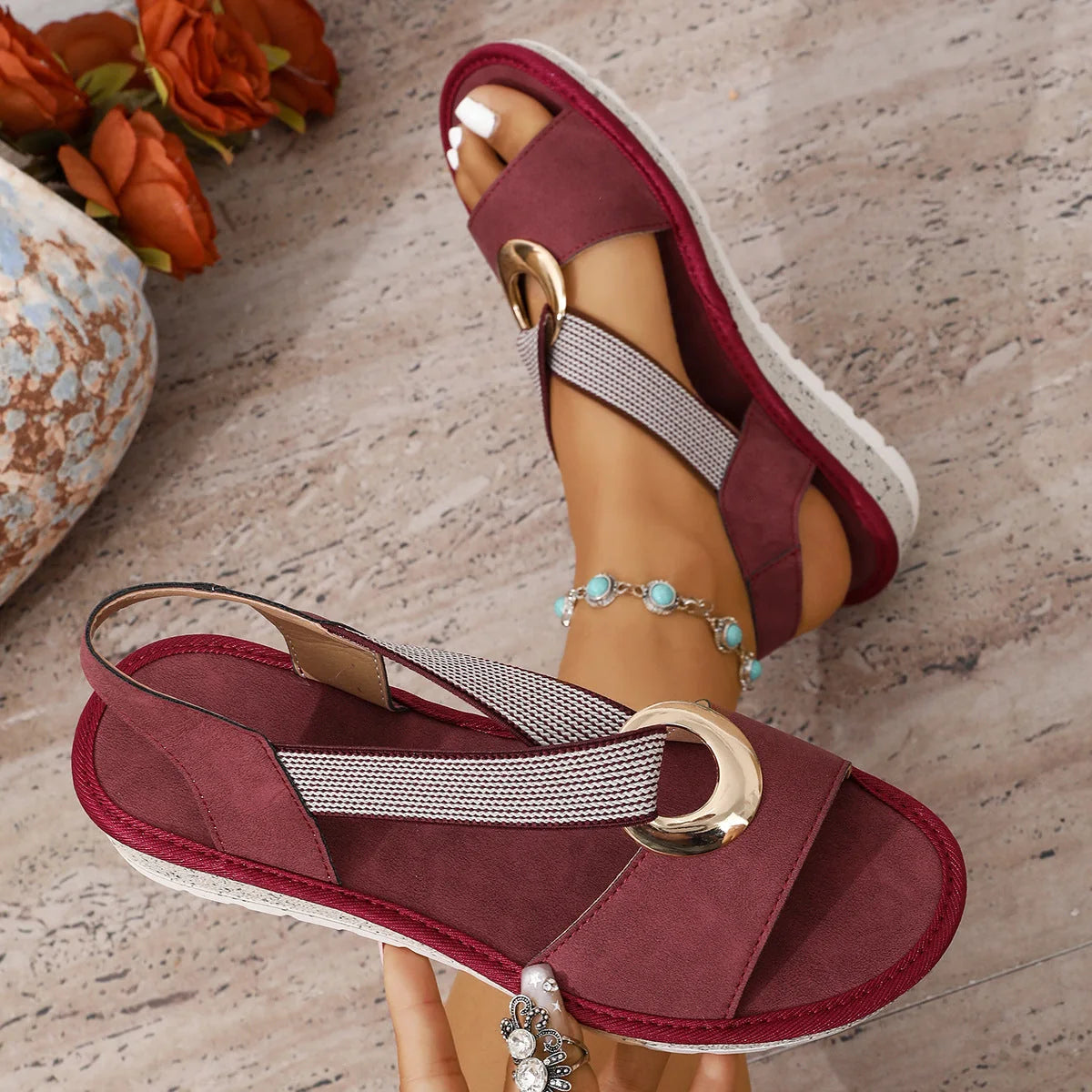 Women's lightweight arch support sandals product view