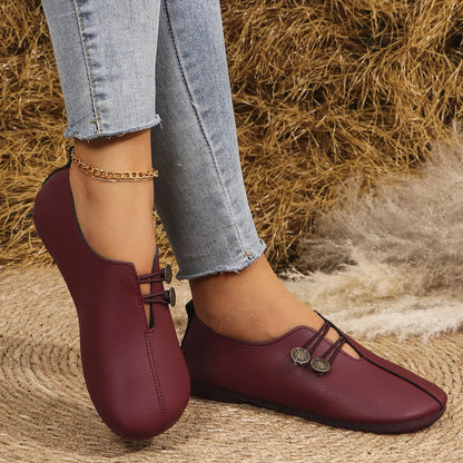 Women's ballet flats shown on foot