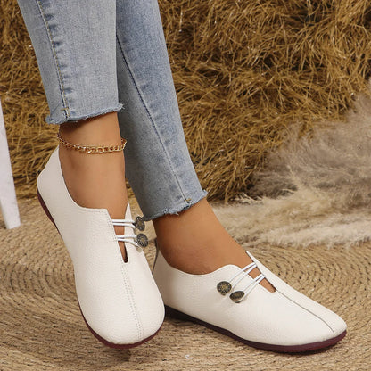 Women's ballet flats shown on foot