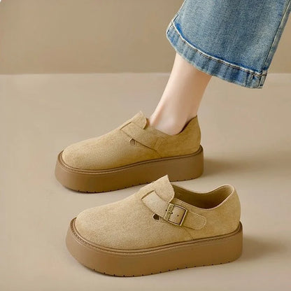 Women's wide fit platform clogs in Apricot product view