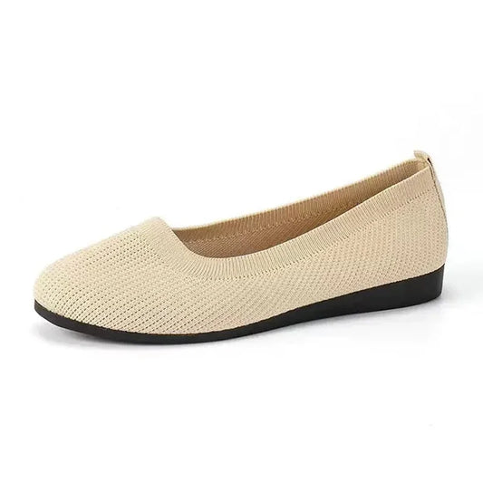 Women's knit loafer flats, side profile