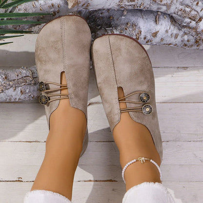 Women's ballet flats shown on foot