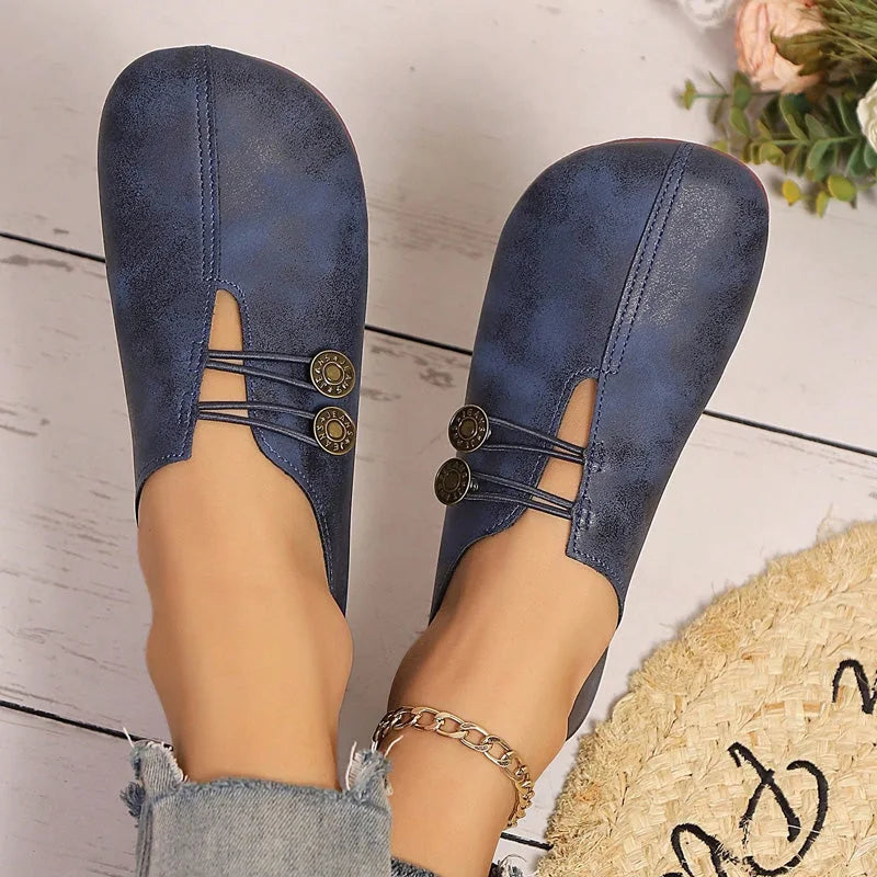 Women's ballet flats shown on foot