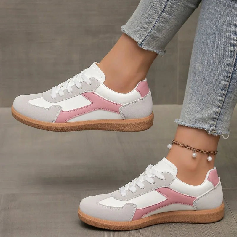 Women's walking trainers shown on foot