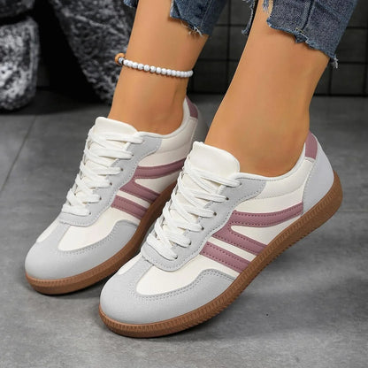 Women's walking trainers shown on foot
