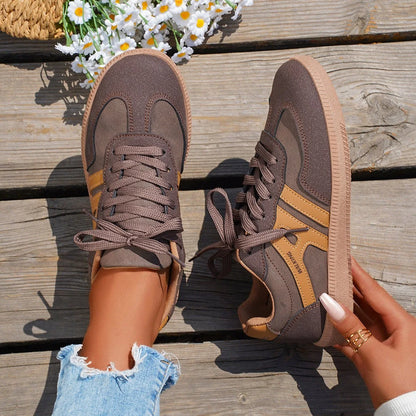 Women's walking trainers shown on foot