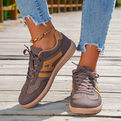Women's walking trainers shown on foot