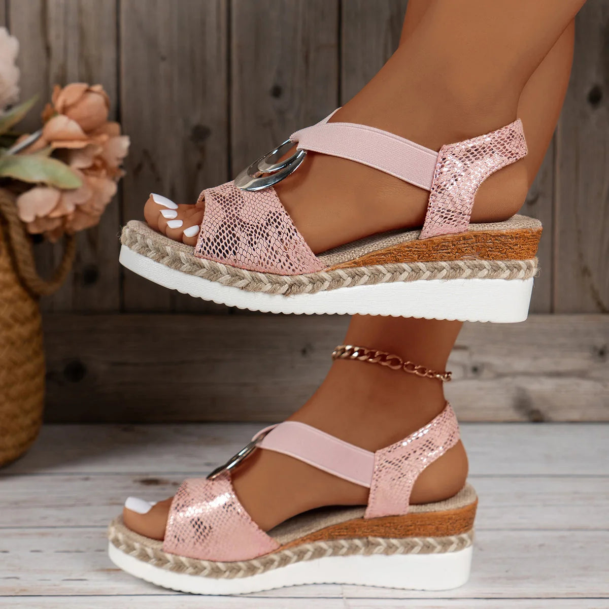 Women's everyday sandals shown on foot