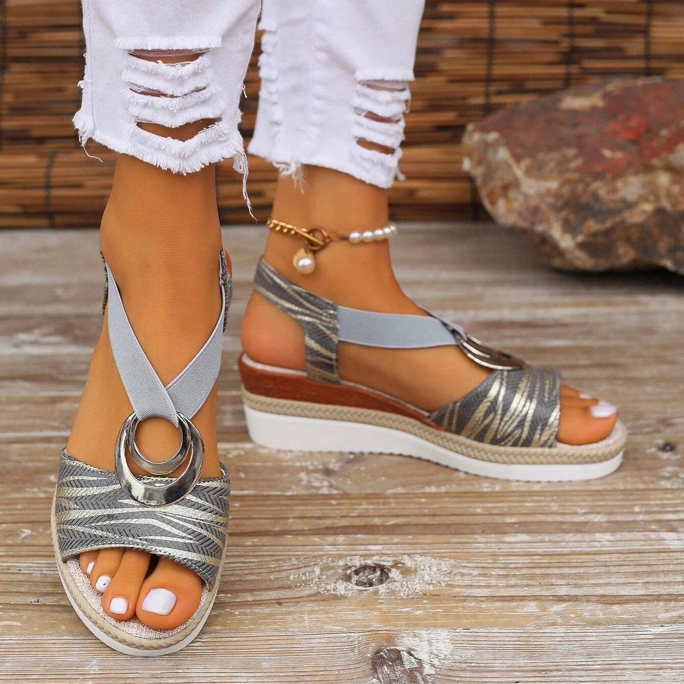 Women's everyday sandals shown on foot