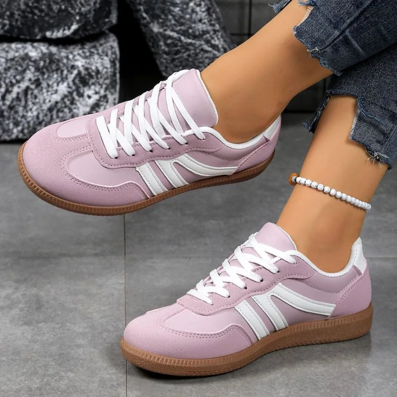 Women's walking trainers shown on foot