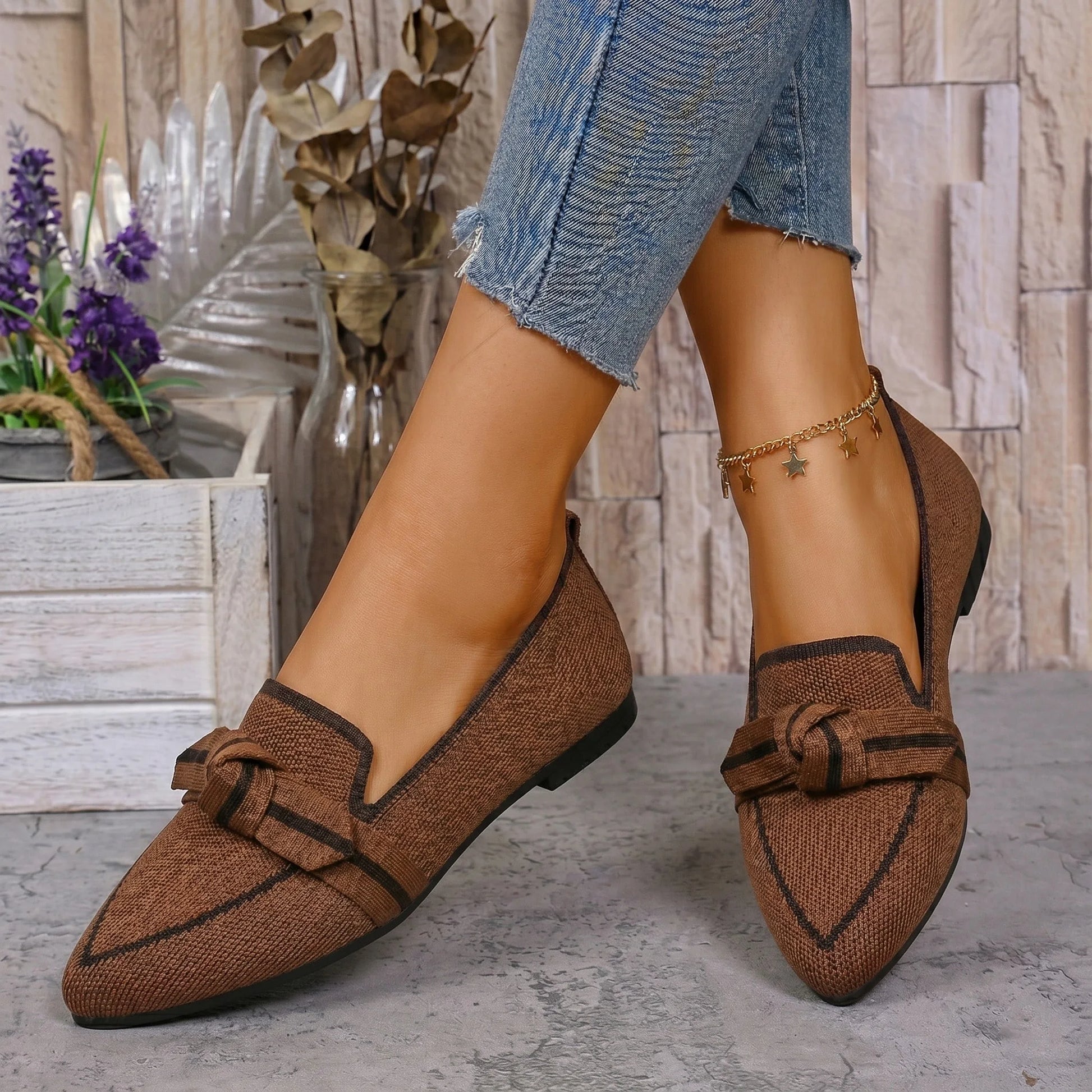 Women's ballet flats shown on foot