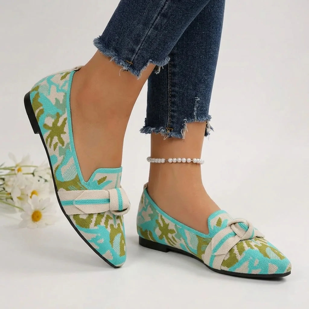 Women's ballet flats shown on foot