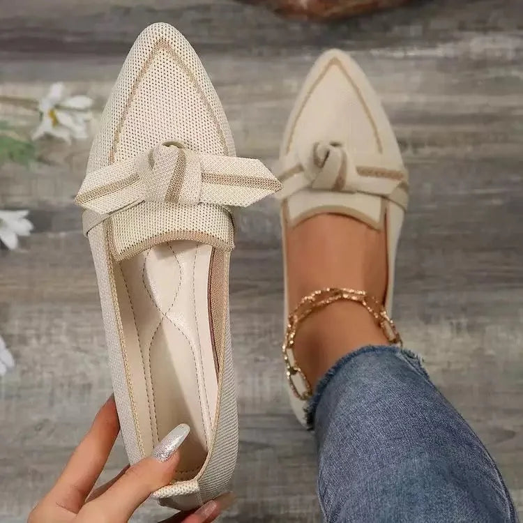 Women's ballet flats shown on foot