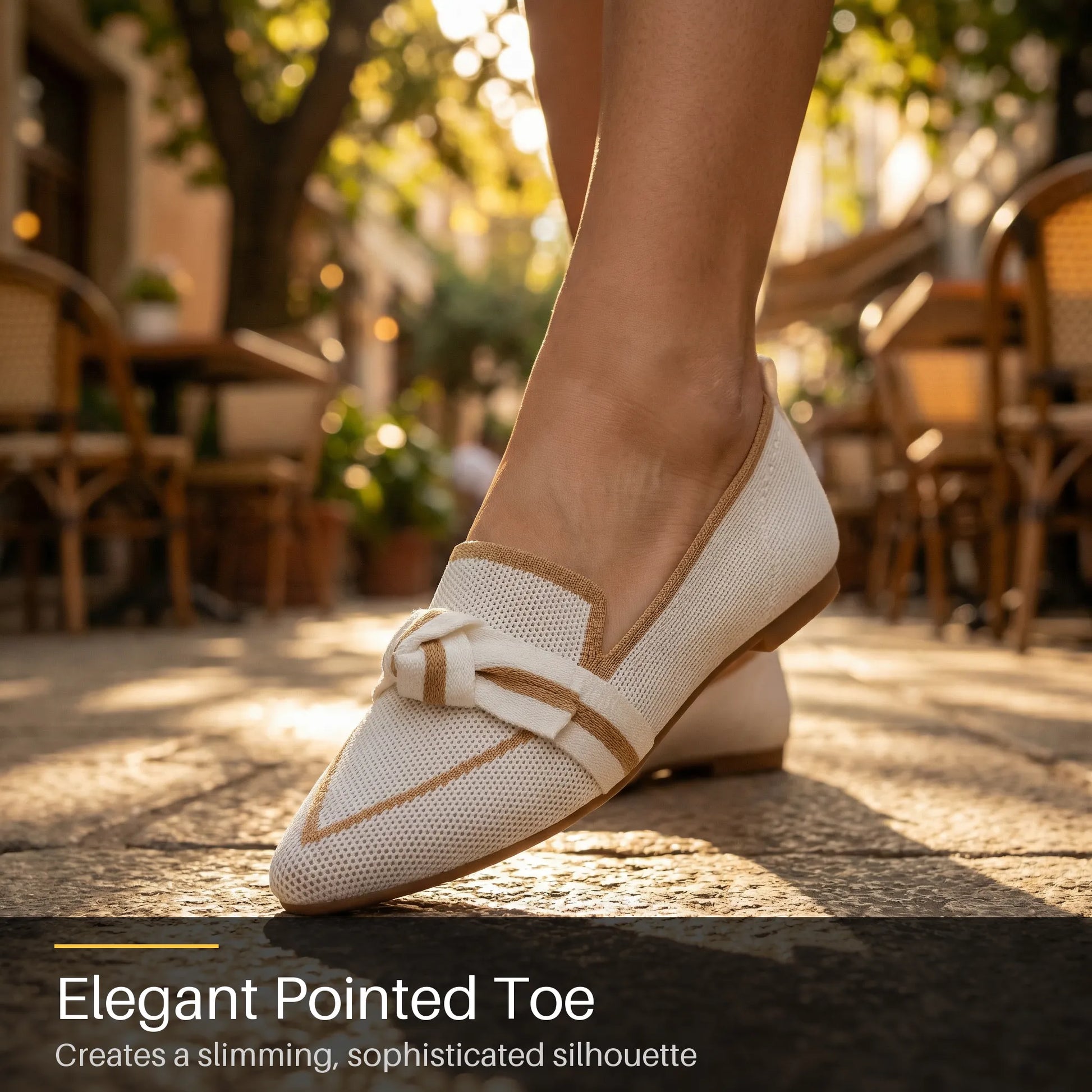Women's ballet flats product information graphic