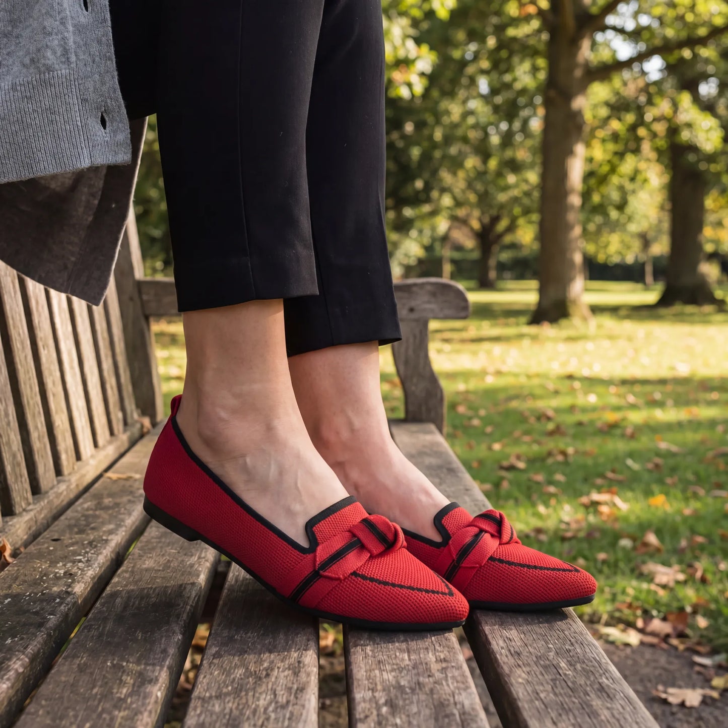 Women's ballet flats shown on foot