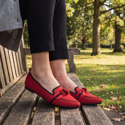 Women's ballet flats shown on foot