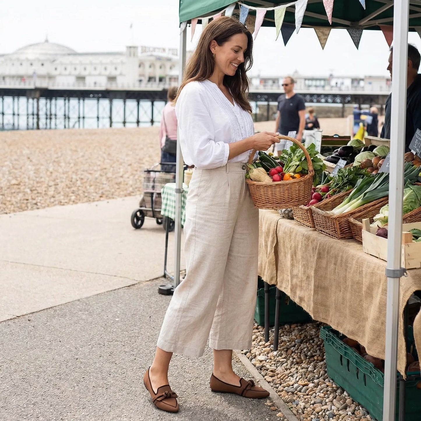 Women's ballet flats shown on foot