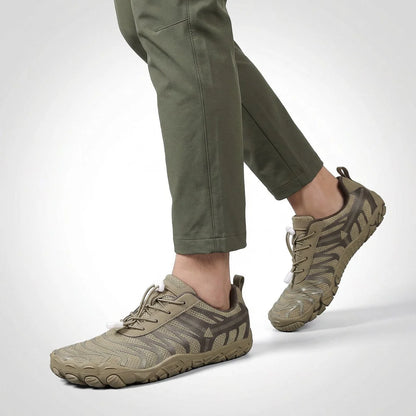 Unisex barefoot trainers in Sand Khaki product view