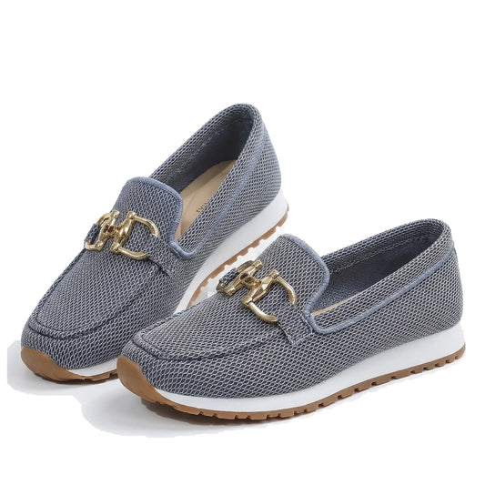 Women's grey loafers, product view