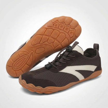 Barefoot five-toe walking shoes in Dark Brown product view