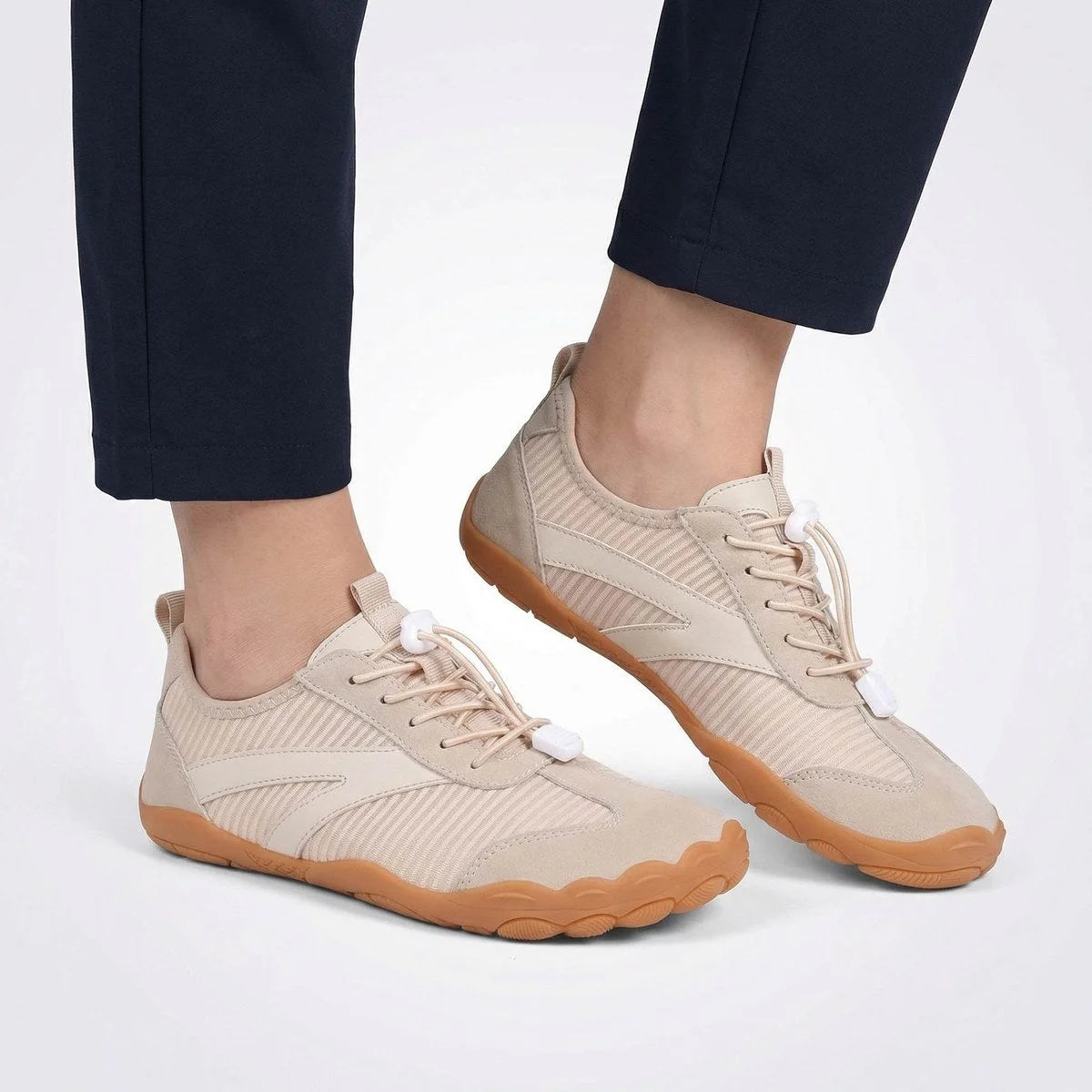 Barefoot five-toe walking shoes in Sand Beige product view